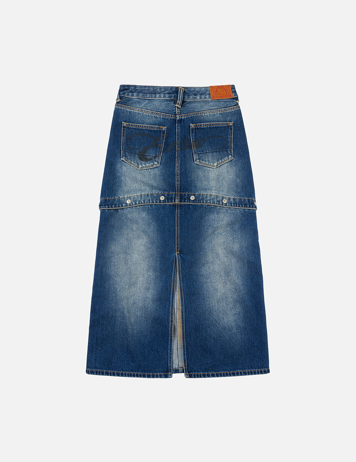 Logo Print Fashion Fit Detachable Denim Skirt